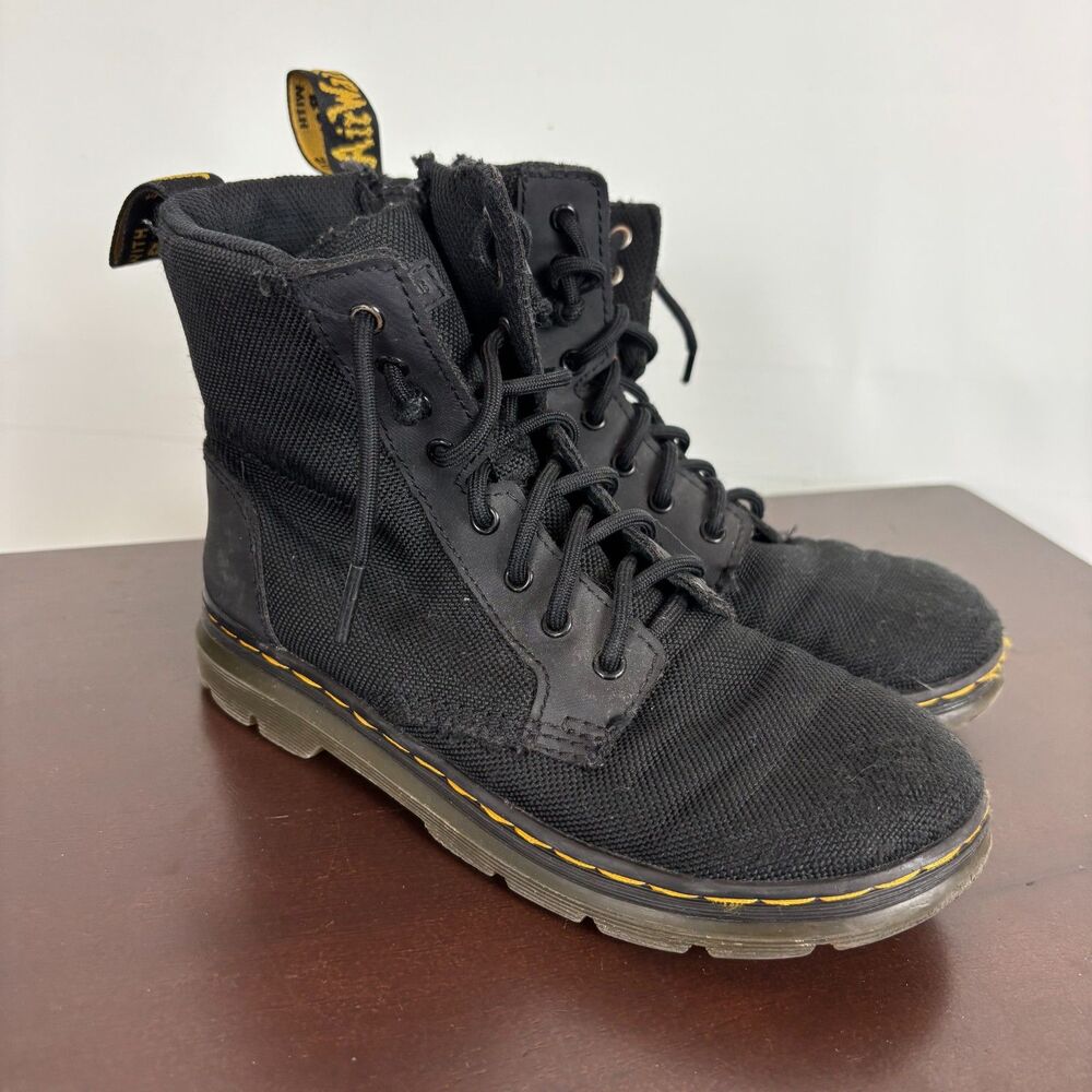 Dr. Marten's Combs J Black Fabric Lace Up Boots Kids US 2